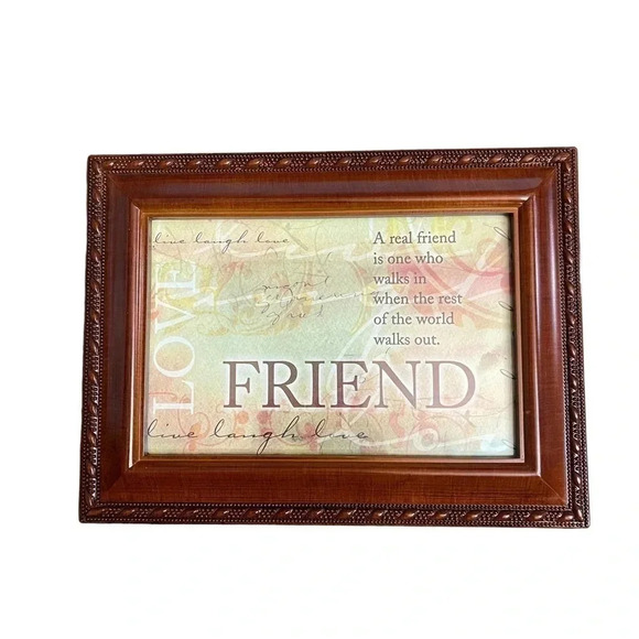 “That’s What Friends Are For” Musical Wind Up Jewelry Trinkets Picture Frame Box - Picture 1 of 17